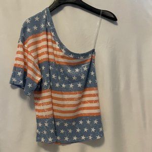 Patriotic One Shoulder Top